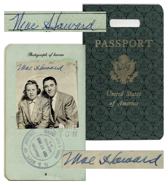 Moe Howard Twice-Signed Passport